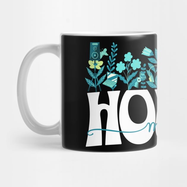 HOUSE MUSIC  - Beats In Bloom (white/teal/lime) by DISCOTHREADZ 